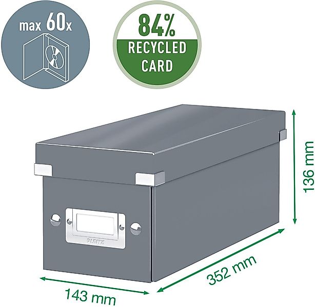 LEITZ Aufbewahrungsbox Ablagebox Click & Store CD rot günstig online kaufen