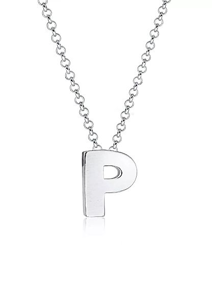 Elli Kette mit Anhänger "Buchstabe P Initialen Trend Minimal 925 Silber" günstig online kaufen
