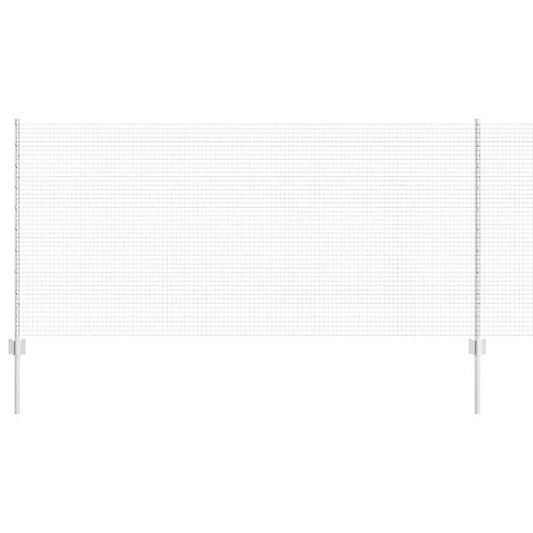vidaXL Zaun mit Pfosten Silber 1 x 25 m Stahl 3336362 günstig online kaufen