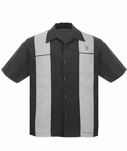 Steady Clothing Kurzarmhemd Classy Piston Schwarz Retro Vintage Bowling Shi günstig online kaufen