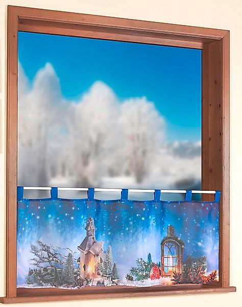 Weckbrodt Scheibengardine »Weihnachtslaterne«, (1 St.), Bistro, Voile, bedr günstig online kaufen