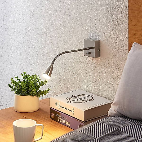 Lindby Jolka LED-Leselicht, Schalter, nickel günstig online kaufen