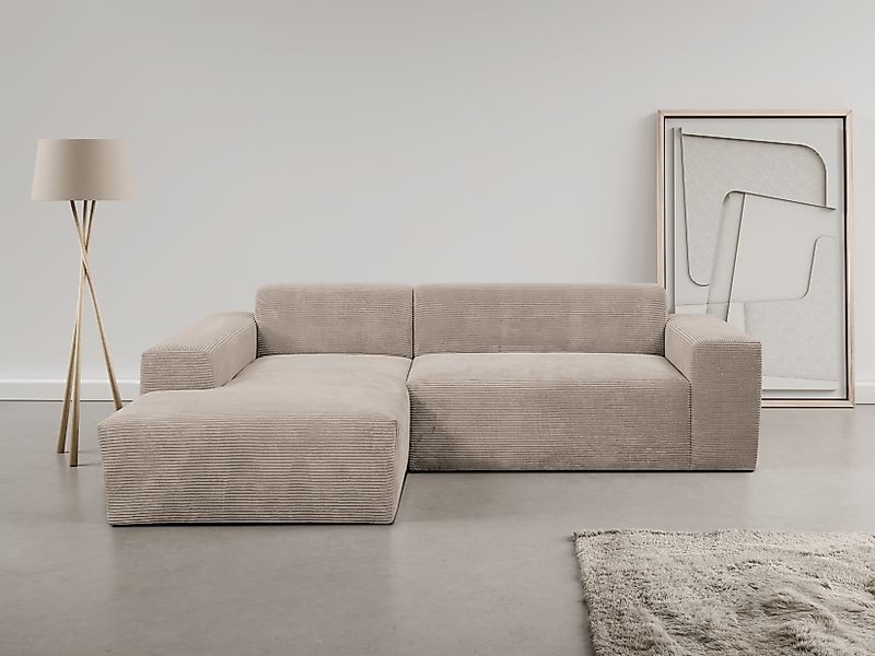 WERK2 Ecksofa »Zeus-L modern und zeitlos, Breite 253cm, bequemes Sofa«, Cur günstig online kaufen