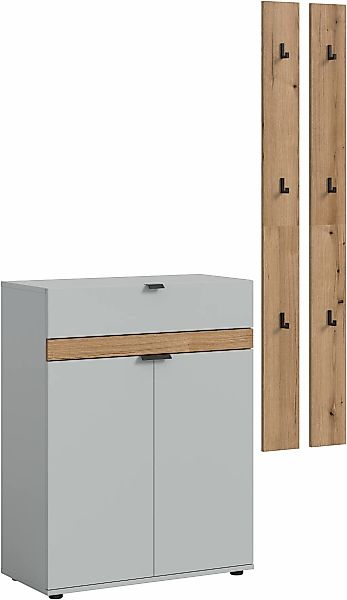 INOSIGN Garderoben-Set "Oran", (Set, 3 St.), Oran, Evoke Oak, Grau, Gardero günstig online kaufen