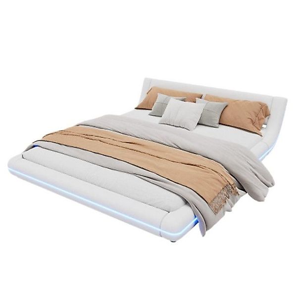 TavilaEcon Polsterbett Bodenbett, Doppelbett mit LED-Umgebungslicht, mit 24 günstig online kaufen