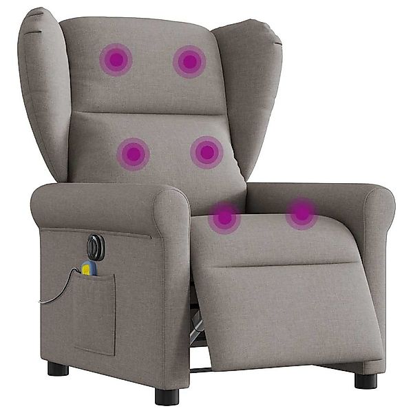 vidaXL Sessel Massagesessel Elektrisch Taupe Stoff günstig online kaufen