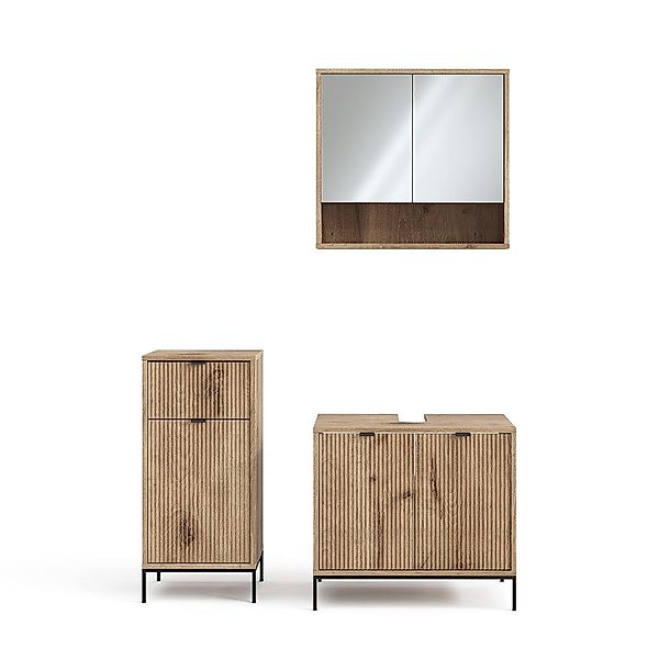 Vicco Badmöbel-Set Eliza, Viking Oak, 3 günstig online kaufen