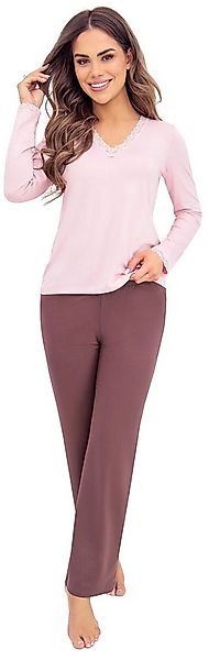 Donna Schlafanzug Daphne (Set, 2 tlg., 2-teilig) Damen Pyjama lang 2-teilig günstig online kaufen