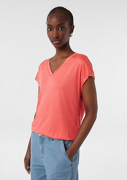 comma Kurzarmshirt T-Shirt Kurzarm-Shirt aus Viskose günstig online kaufen