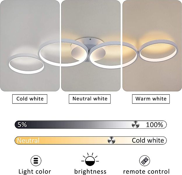 Nettlife LED Deckenleuchte Schwarz 4 Flammig günstig online kaufen