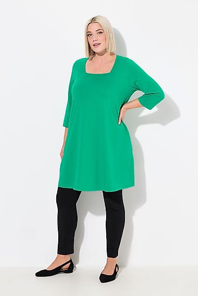 Ulla Popken Longshirt Longshirt A-Linie Carré-Ausschnitt günstig online kaufen