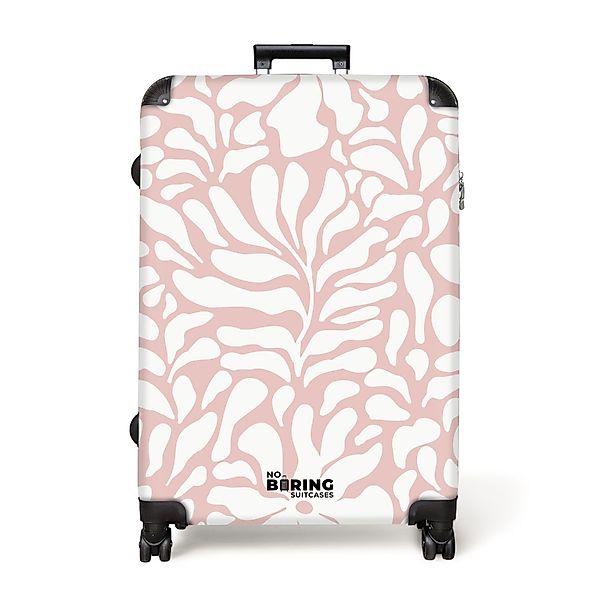 NoBoringSuitcases.com© Hartschalen-Trolley Rosa mit weißen Blüten günstig online kaufen