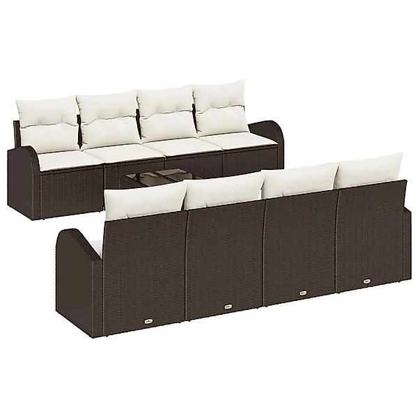 vidaXL Gartensofa-set Braun 55 x 55 x 37 cm Poly-Rattan 3345968 günstig online kaufen