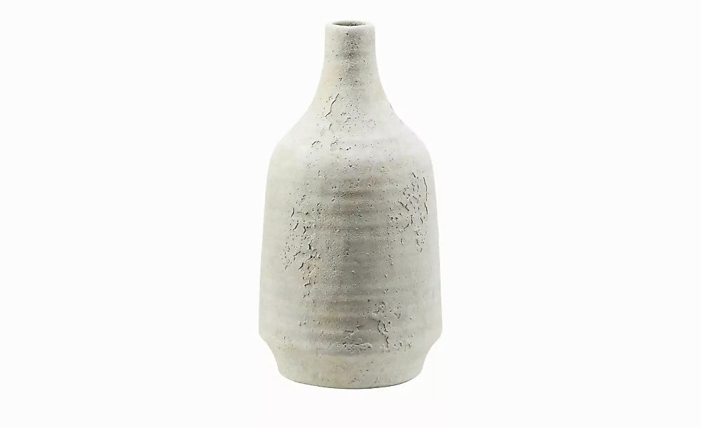 HOME STORY Deko Vase ¦ weiß ¦ Steingut ¦ Maße (cm): H: 28  Ø: 14.5 Accessoi günstig online kaufen