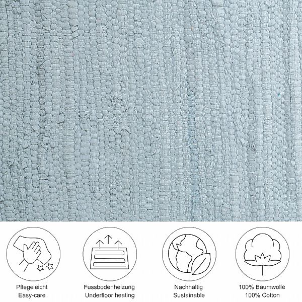 THEKO Teppich »Happy Cotton«, rechteckig, 5 mm Höhe, Handweb Teppich, Flach günstig online kaufen