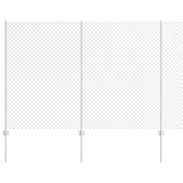 vidaXL Zaun mit Pfosten Silber 1,5 x 10 m Stahl 3336291 günstig online kaufen