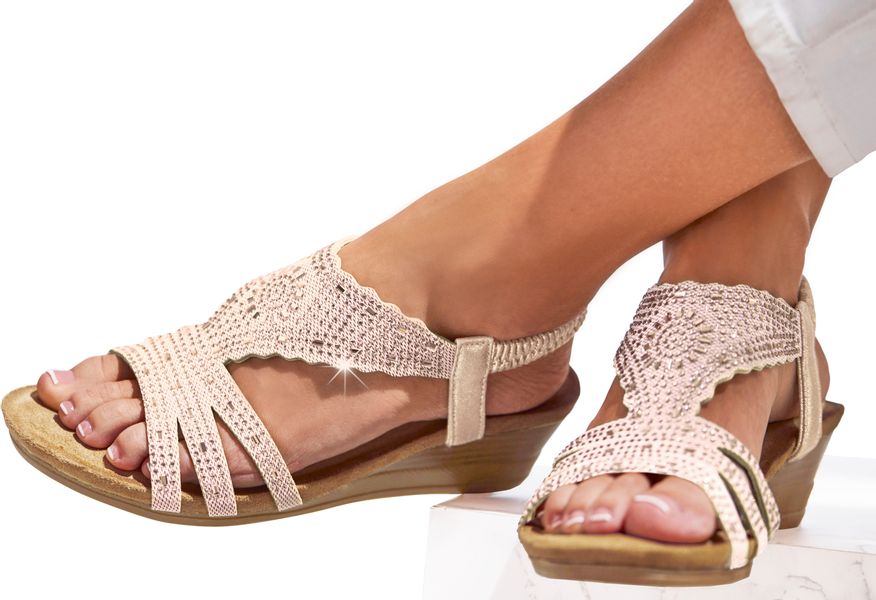 LASCANA Sandalette "Sommerschuh" Sandale, Sommerschuh mit Glitzerdetails un günstig online kaufen