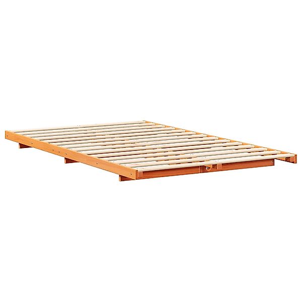 vidaXL Bett Bodenbettgestell Wachsbraun 120 x günstig online kaufen