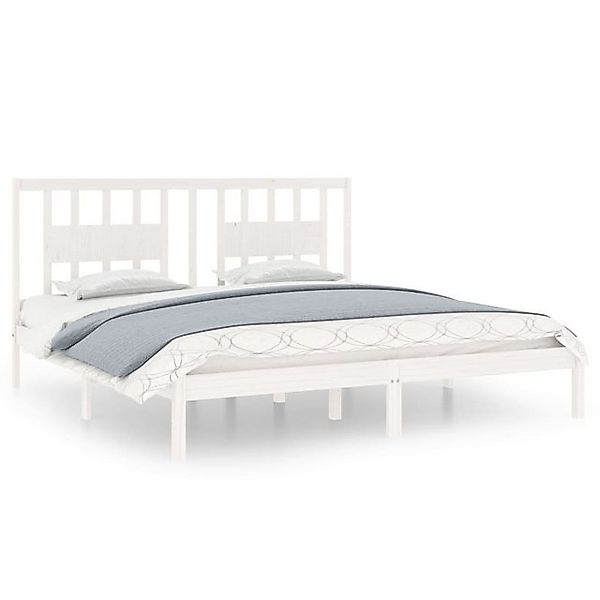 vidaXL Bettgestell Massivholzbett Weiß Kiefer 200x200 cm Bett Bettgestell D günstig online kaufen
