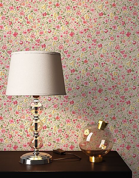 Newroom Vliestapete, Beige Tapete Landhaus Blumen günstig online kaufen