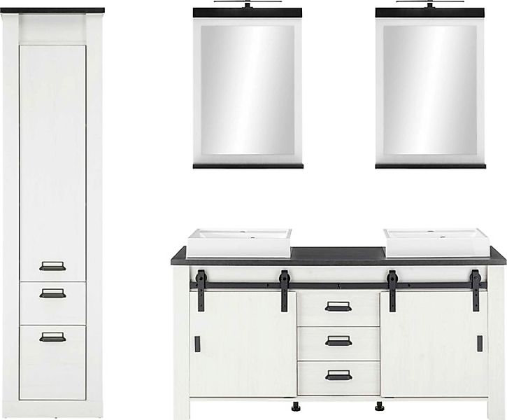Home affaire Badmöbel-Set »SHERWOOD, Bad im modernen Design, 4-teiliges Bad günstig online kaufen