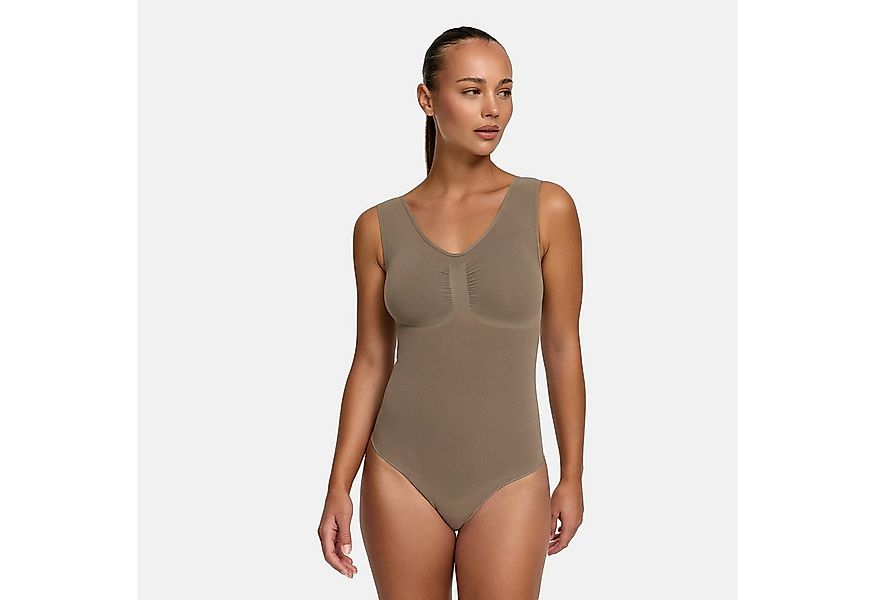 Creamy Fabrics Miederbody Tank Bodysuit Sculpting Shapewear mit String-Taup günstig online kaufen