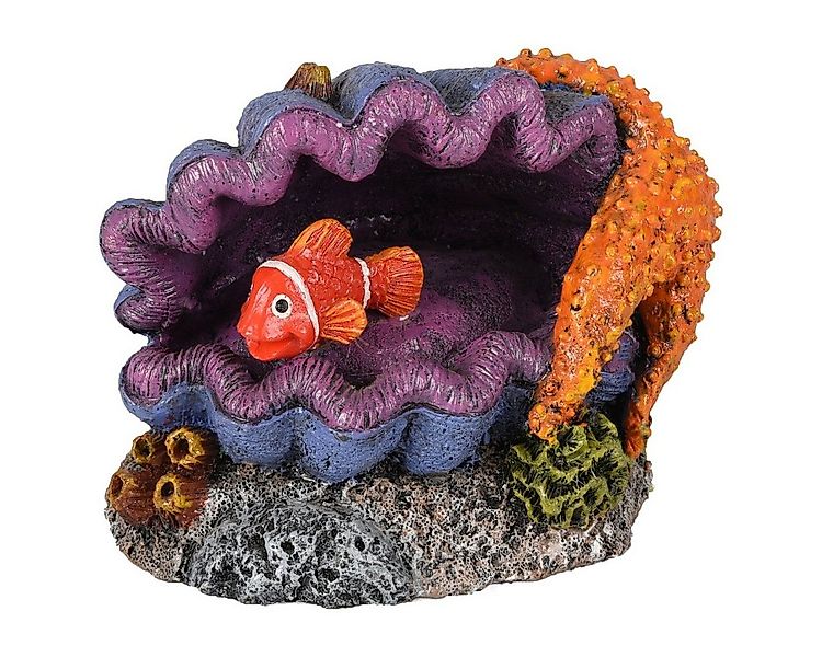 Flamingo Aquariendeko Aquarium Dekoration Leto Muschel + Fisch günstig online kaufen