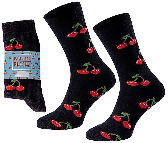 Chili Lifestyle Freizeitsocken CHERRY Lustige Socken mit Spruch Banderole a günstig online kaufen