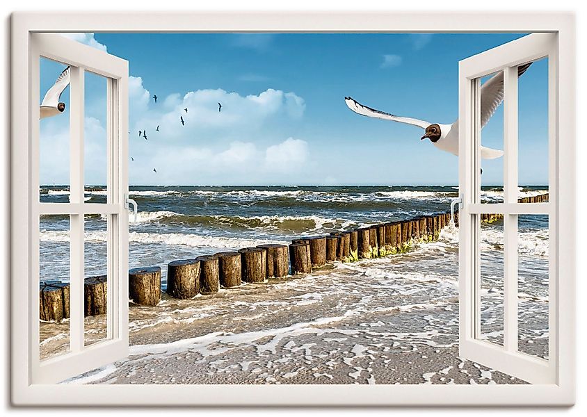 Artland Wandbild »Fensterblick - Ostsee«, Fensterblick, (1 St.), als Leinwa günstig online kaufen