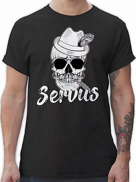Shirtracer T-Shirt Bayern Totenkopf Servus Mode für Oktoberfest Herren günstig online kaufen