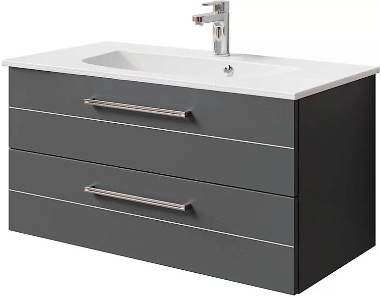 Saphir Waschtisch "Serie 6025 Mineralmarmor-Waschtisch mit Unterschrank, 97 günstig online kaufen