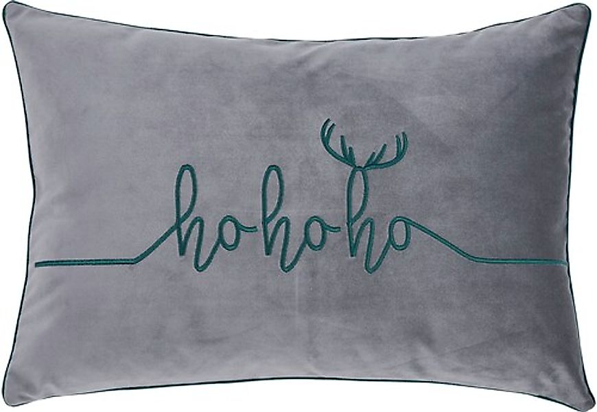 done.® Dekokissen »Santa's Comming«, Kissenhülle aus Velourstoff, anthrazit günstig online kaufen