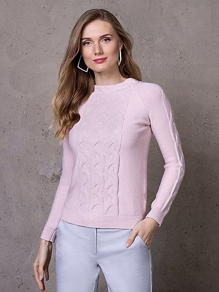 Passioni Strickpullover mit Zopfmuster günstig online kaufen