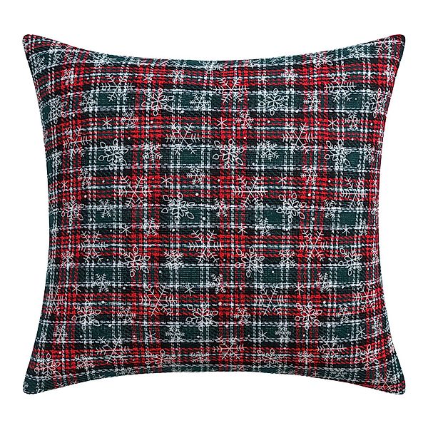 Rosnek Kissenbezug Weihnachtsmotiv, Schneeflocke, kariert, für günstig online kaufen