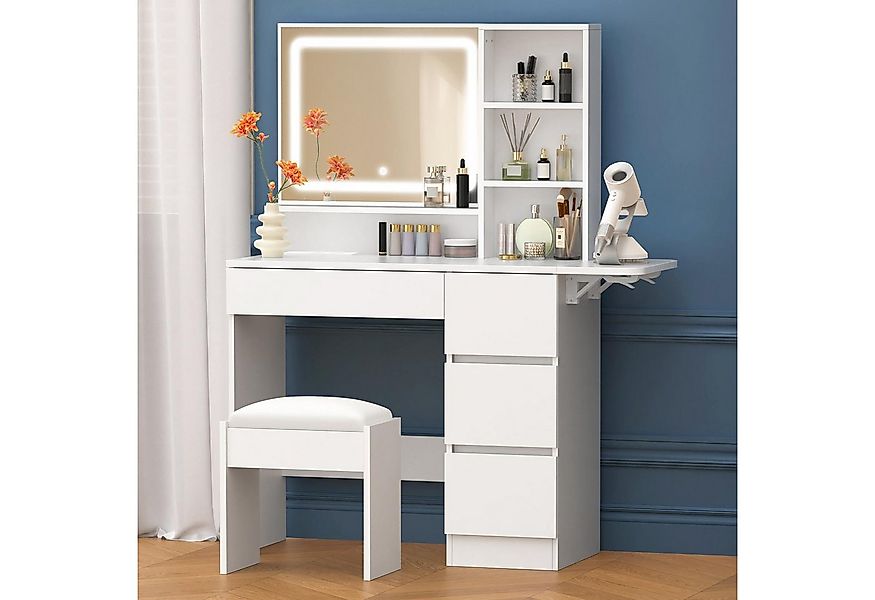 ALFORDSON Schminktisch mit 4 Schubladen und LED-Spiegel (45x58cm), moderner günstig online kaufen
