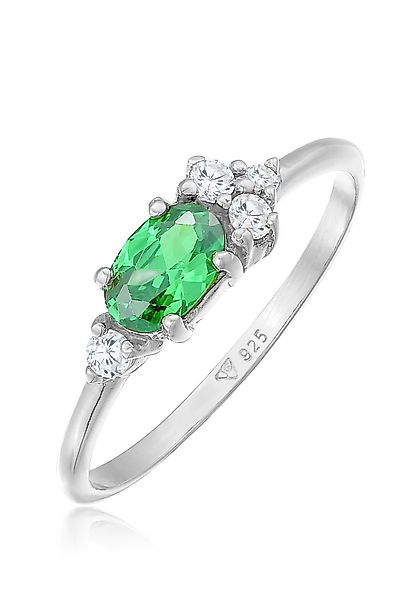 Elli Fingerring Zirkonia Grün Smaragd Verlobung günstig online kaufen
