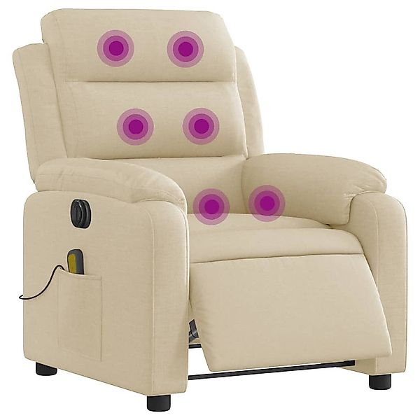 vidaXL Sessel Massagesessel Elektrisch Creme Stoff günstig online kaufen