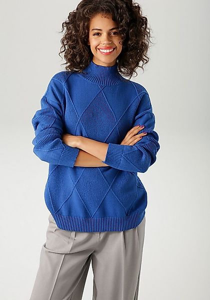 Aniston CASUAL Strickpullover im trendigen Rauten-Muster günstig online kaufen