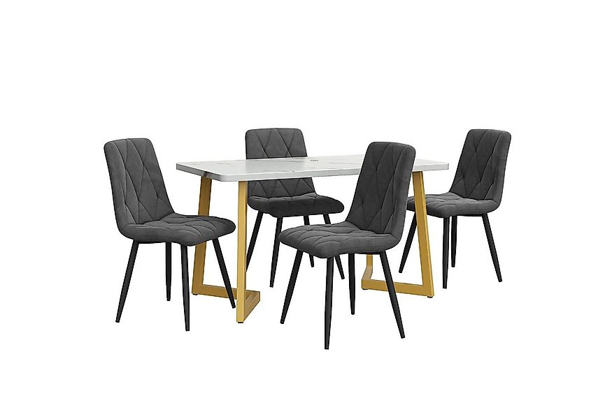 i@home Essgruppe 117×68cm Esstisch mit 4 Stühlen, (Rechteckiger Esstisch Mo günstig online kaufen