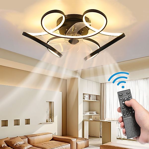 oyajia Deckenleuchte 47W Deckenventilator mit Beleuchtung günstig online kaufen