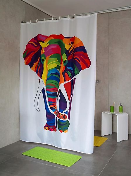 Ridder Duschvorhang "Elephant", inkl. Duschvorhangringe günstig online kaufen