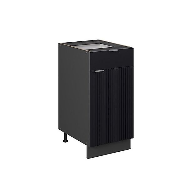 Vicco Küchenschränke Fame-Line Schwarz Gestreift 40 cm ohne Arbeitsplatte günstig online kaufen