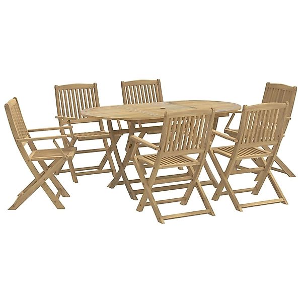 vidaXL Garten-Essgruppe 7-tlg. Garten-Essgruppe Massivholz, (7-tlg) günstig online kaufen
