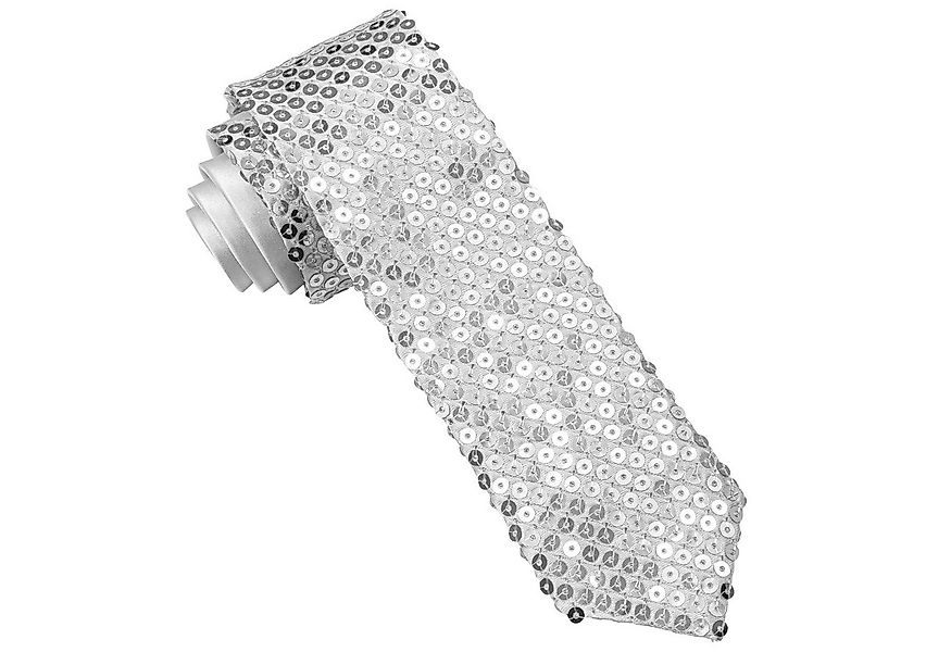 Widmann S.r.l. Kostüm Glitzer Pailletten Krawatte zum Show Kostüm, Silb günstig online kaufen