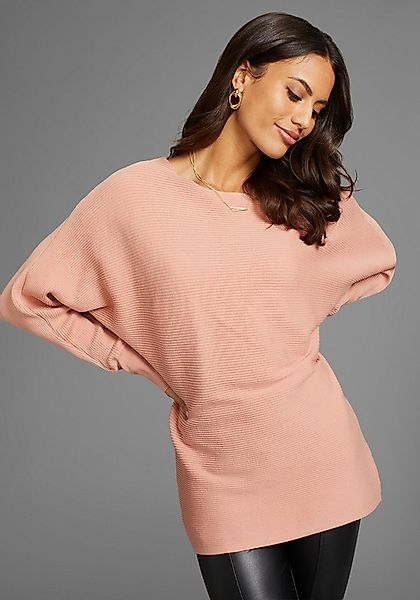 Laura Scott Rundhalspullover in oversized Form mit Rippstruktur günstig online kaufen