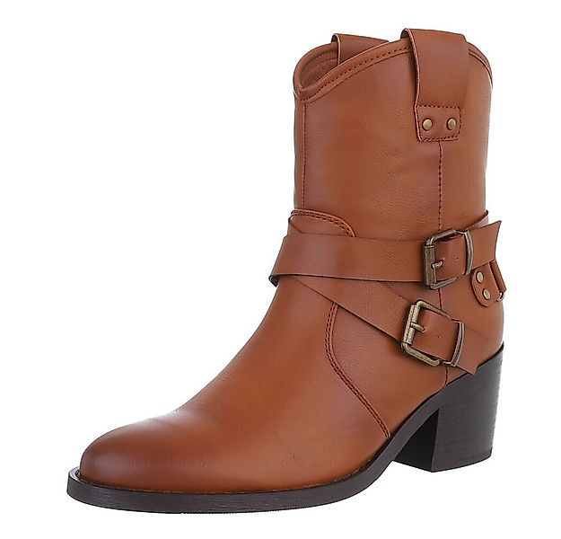 Ital-Design Damen Bikerschuhe Biker Westernstiefelette (87740323) Blockabsa günstig online kaufen