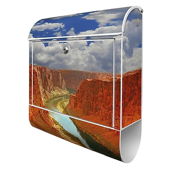 Banjado Design Briefkasten Weiß Pulverbeschichtet 39x47x14cm 2 Schlüssel Mi günstig online kaufen