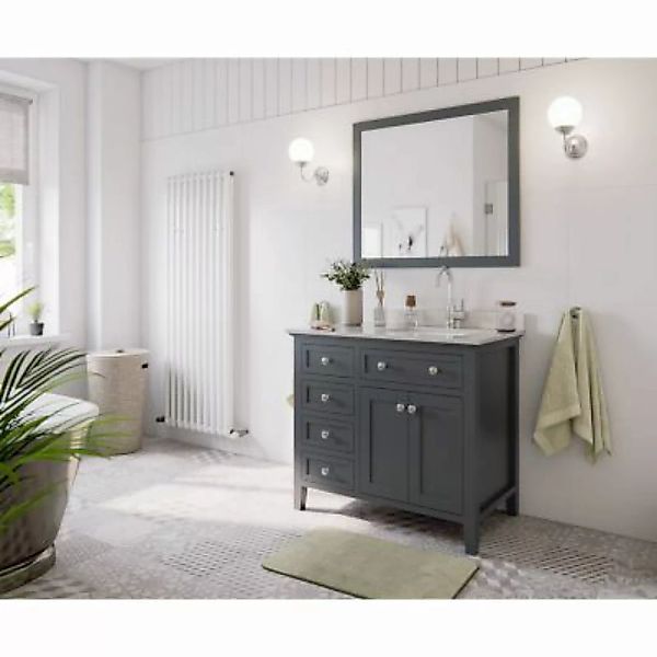 Lomadox Waschtisch Set Landhausstil Massivholz in grau lackiert EVERETT-02 günstig online kaufen