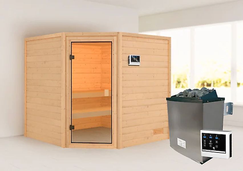 welltime Sauna »Tami«, mit bronzierter Ganzglastür, für bis zu 3 Personen günstig online kaufen