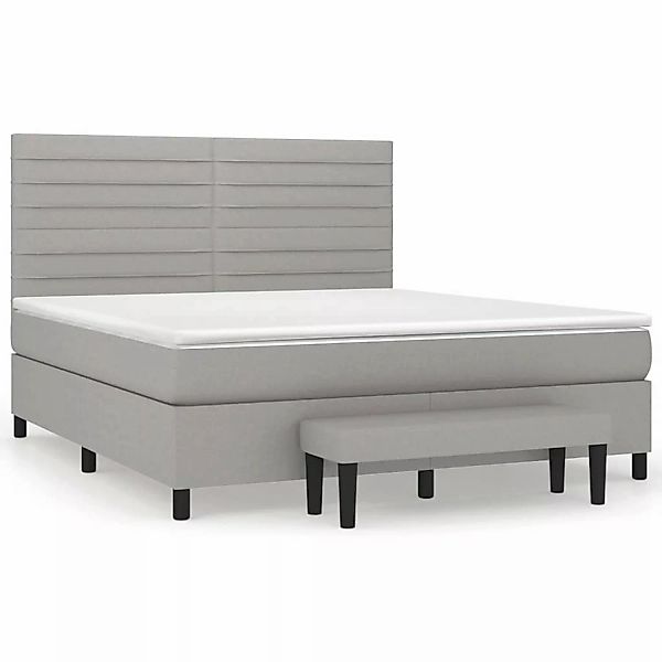 vidaXL Boxspringbett mit Matratze Hellgrau 180x200 cm Stoff1358499 günstig online kaufen